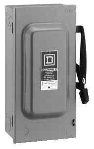 N #161619 SQUARE D HU-261-AWK SERIES E1 HEAVY DUTY SAFETY SWITCH 600V AC/DC MAX 